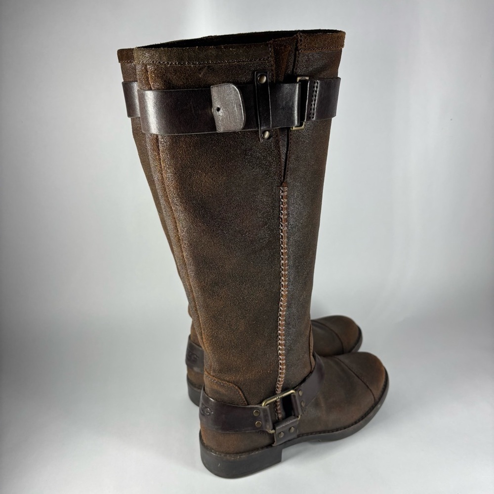 Ugg Boots Womens 5.5 Leather Boot Harness Sheepskin Equestrian Travel Western - Picture 6 of 9